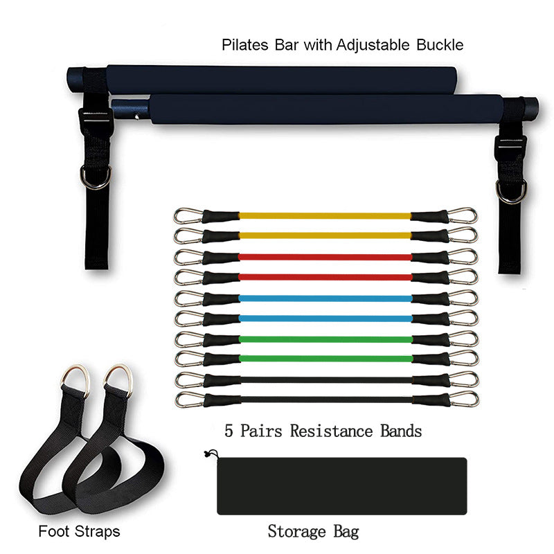 
                  
                    Resistance Bands w/ Bar *Home Workout *Convenient *Adjustable *Stackable Bands *Carrying Case
                  
                